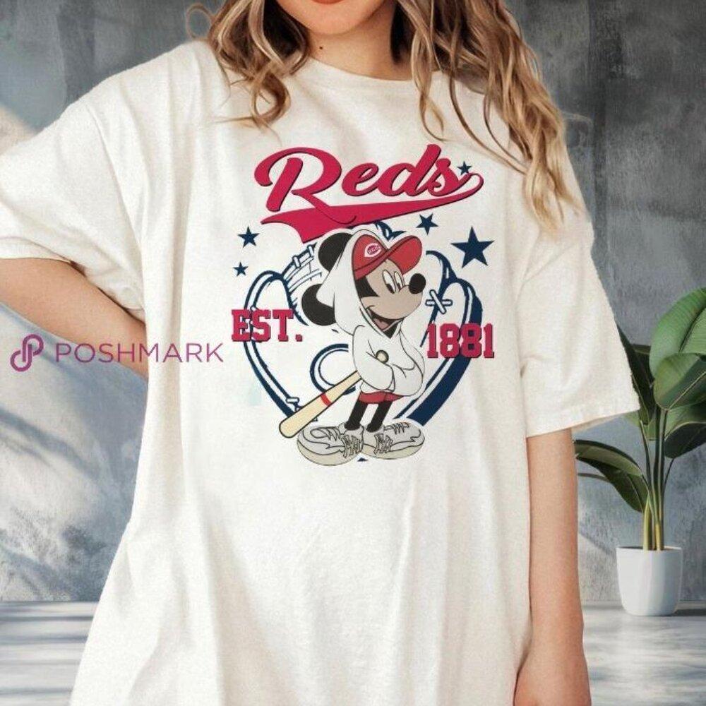 Baseball Mickey Cincinnati Reds, Mickey Baseball Shirt Year Can Be Changed